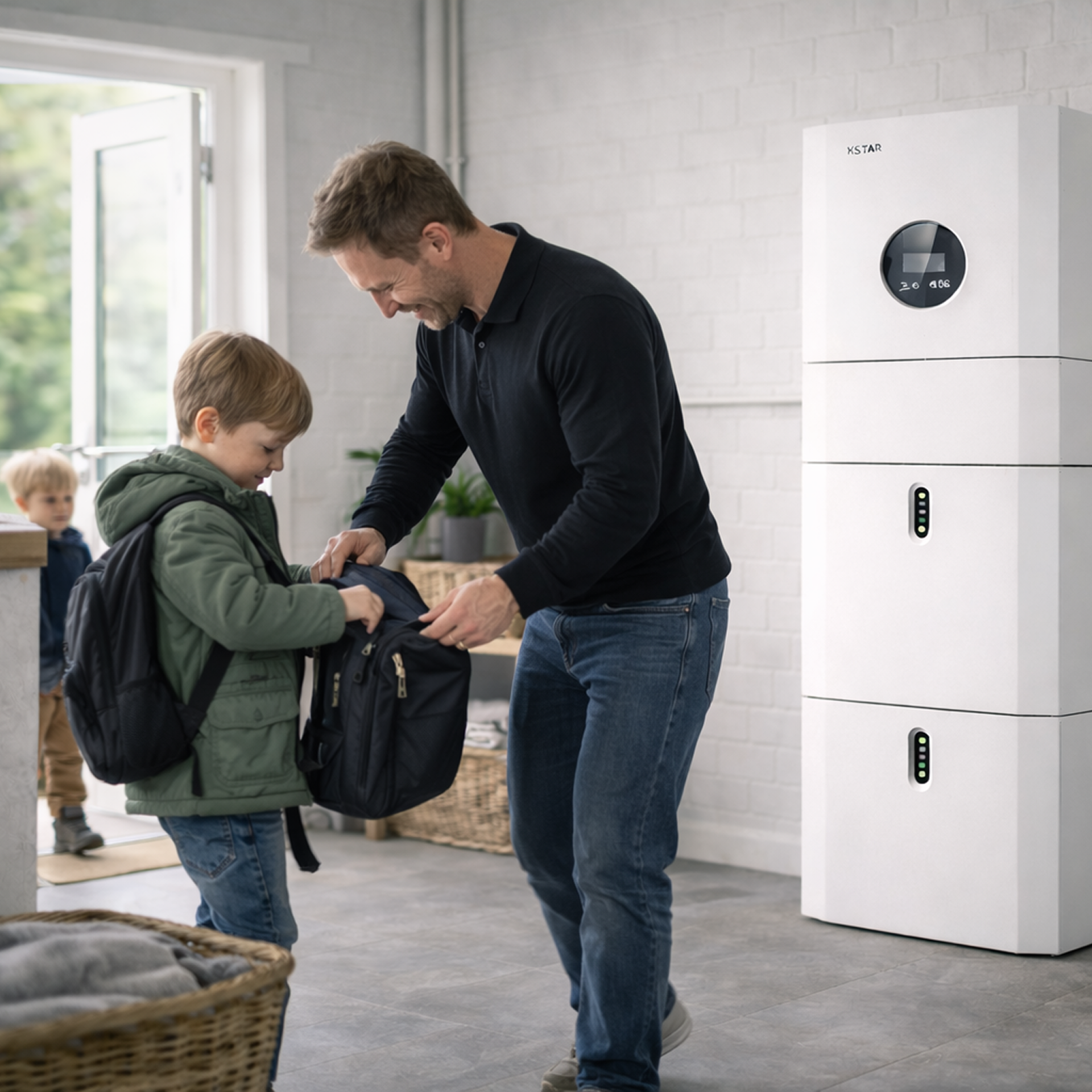 Far og sønner i bryggers